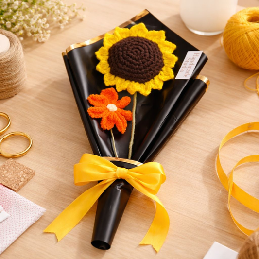 Crochet Sunflower Bouquet – Handmade Yarn Flower Gift