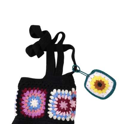 Handmade Crochet Sunflower Pouch | Cute Bag Charm & AirPods Holder